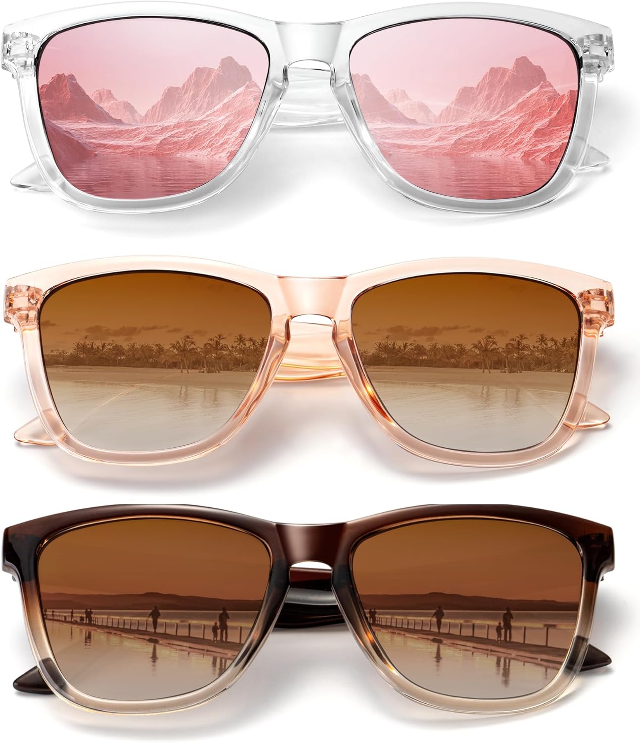 

Поляризованные солнцезащитные очки для женщин, модные классические ретро-очки, дизайнерские солнцезащитные очки для мужчин, винтажные модные очки с защитой UV400 CIFOYA, Gradient Brown-pink-light Brown