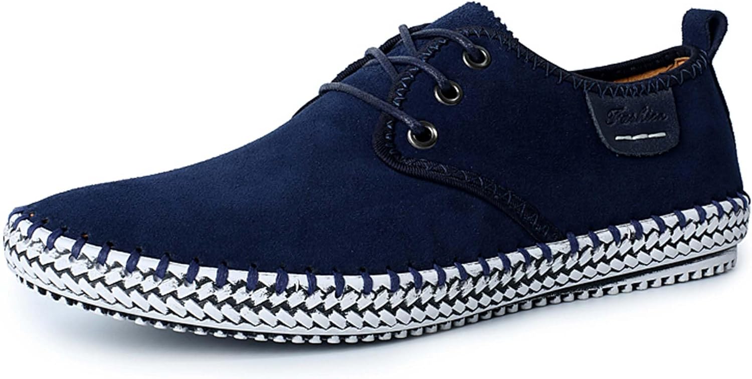 

Мужские повседневные оксфорды Легкие модные лоферы Классические шнурованные деловые офисные туфли Винтажные формальные туфли противоскользящие туфли для вождения Повседневные прогулочные кроссовки Generic, синий