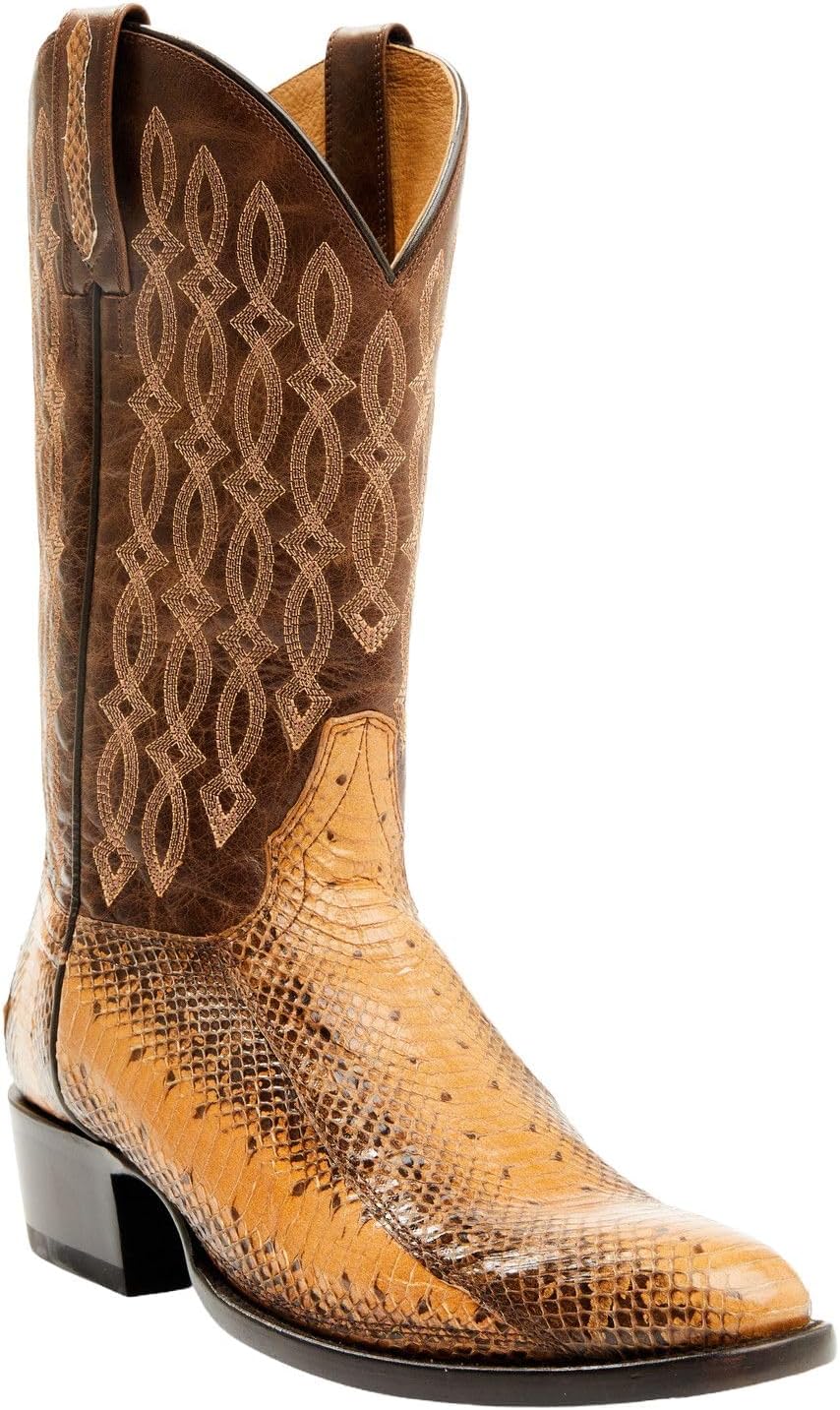

Мужские вестерн-бутсы Cody James с экзотической шкурой водяной змеи, круглый носок - Bbme-741, коричневый