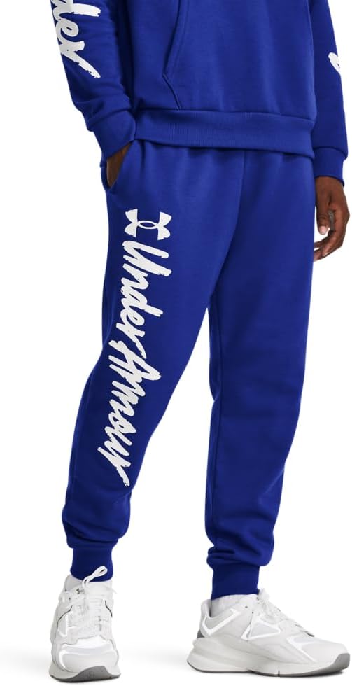 

Under Armour мужские спортивные брюки Rival Fleece Graphic, (400) Royal/White