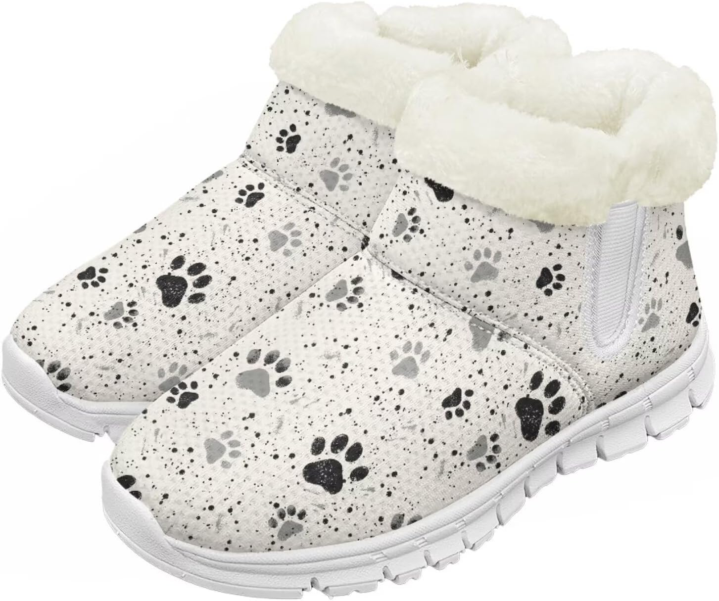 

Pzuqiu Зимние сапоги для мальчиков и девочек с водонепроницаемой утепленной меховой подкладкой для малышей, детей и старших детей, для холодной погоды и походов на улице, белая подошва