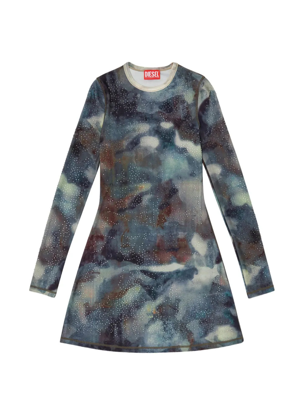 

Мини-платье D-Uplo с абстрактным принтом Diesel, синий