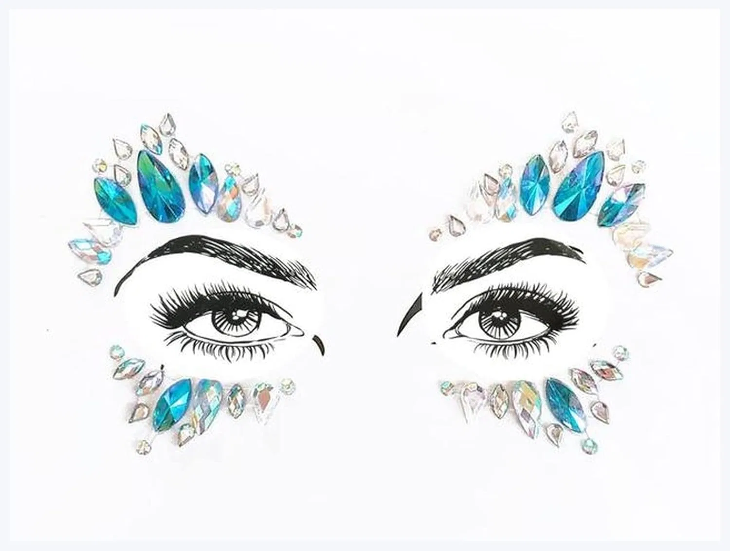 Тени для век с блестками Bohemia Tribal Style 3D Crystal Sticker, 19 Blue