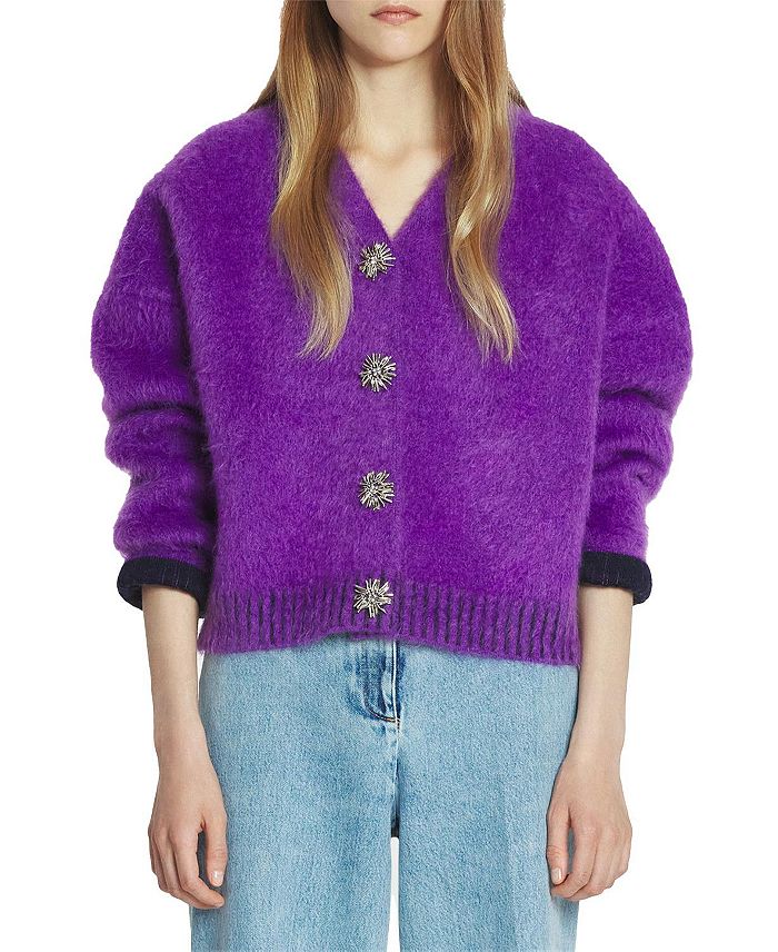 

Кардиган из муаровой ткани с начесом Lanvin, фиолетовый