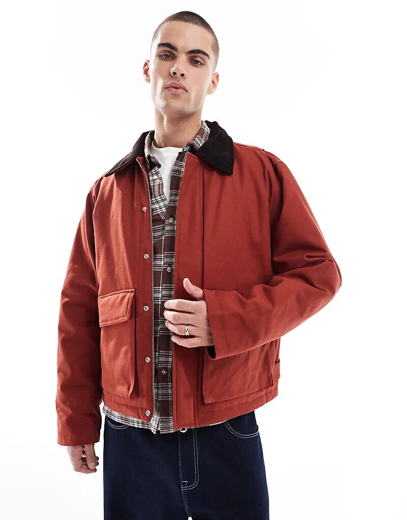 

Хлопчатобумажная плотницкая куртка с карманами цвета ржавчины Jack & Jones