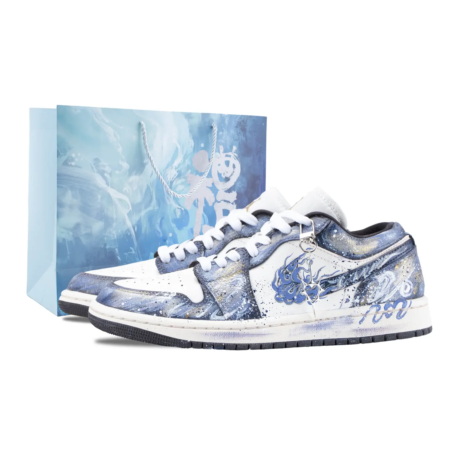 

Jordan Air 1 Abyss Flame устойчивые к истиранию винтажные баскетбольные кроссовки Unisex Blue