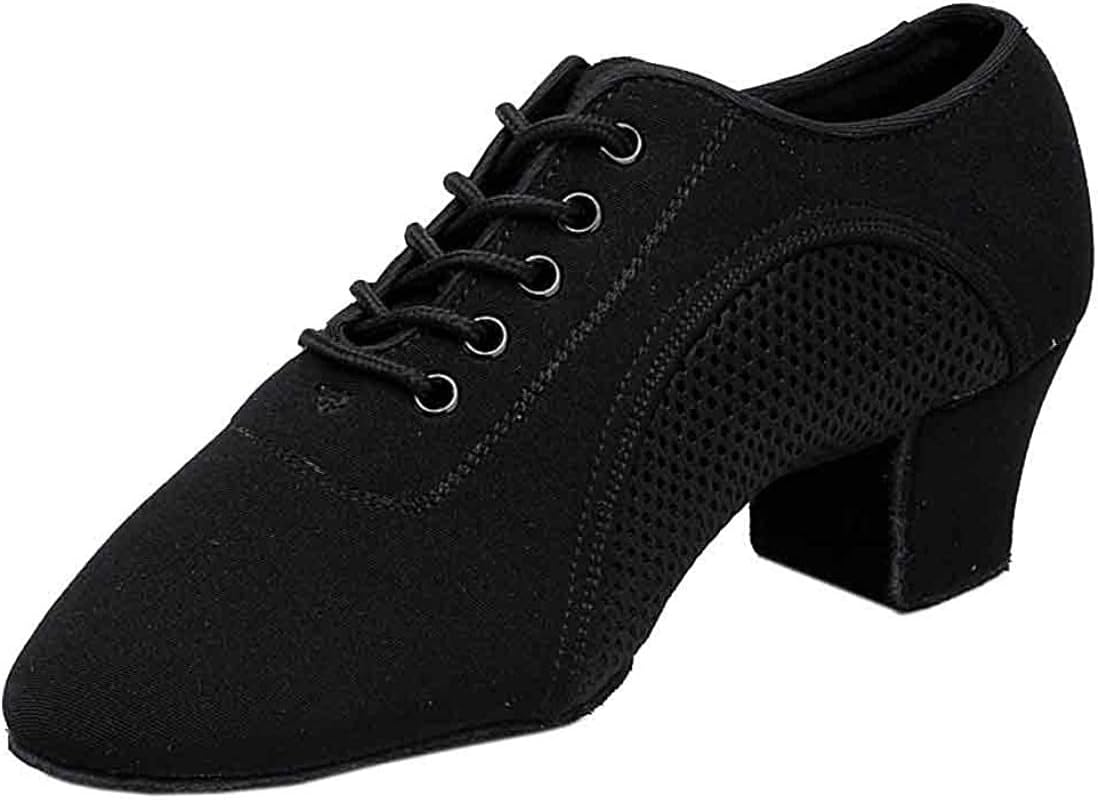 

Босоножки на каблуке для женщин, женские латинские туфли для танцев, однотонные туфли с резиновой подошвой, современные тренировочные туфли для танцев (Цвет: черный, Размер: 4 UK) Generic