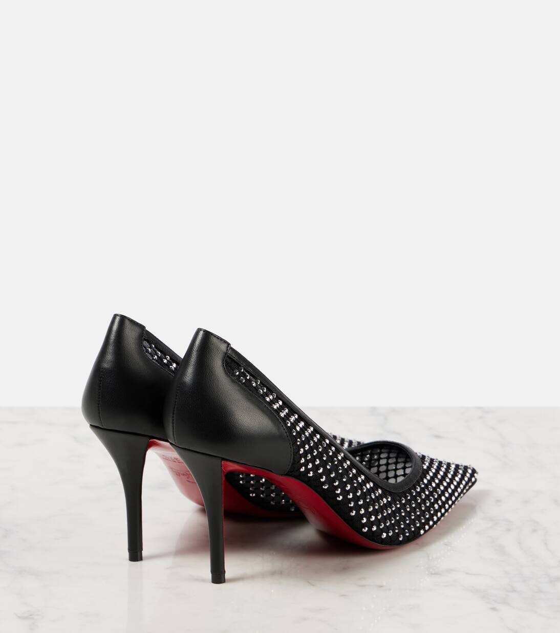 Туфли-лодочки Apostropha 80 из сетчатой ткани с декором Christian Louboutin, цвет black-cry/lin black — фото 2
