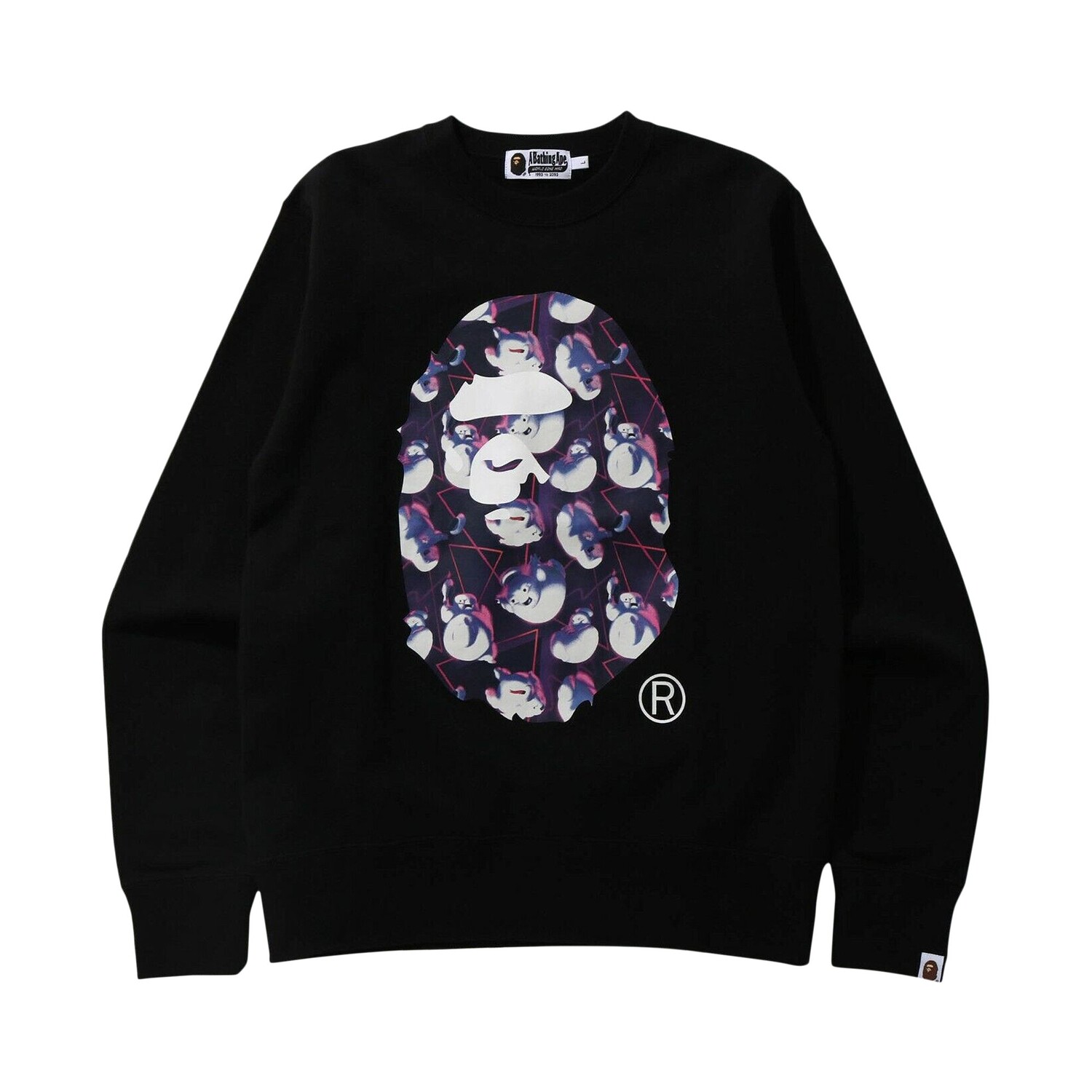 

Круглый вырез с головой обезьяны BAPE x Ghostbusters, черный
