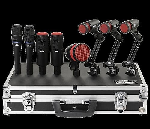 

Комплект микрофонов Heil HDK8 Primo Drum Mic Kit Includes Two PR22s, Three PR28s, Two PR30Bs, One PR48, Three HH1s & Two HMs in a Hard Case