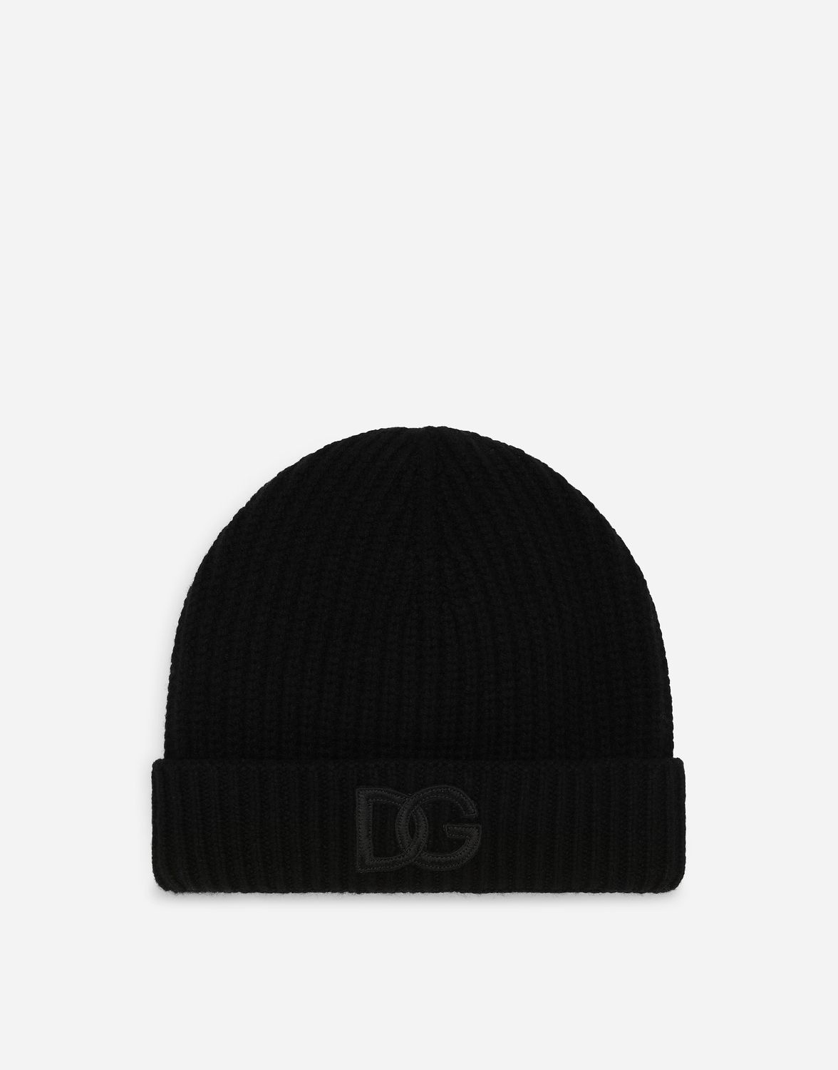 

Шерстяная шапка в рубчик «фишермен» из кашемира с логотипом dg Dolce & Gabbana, черный