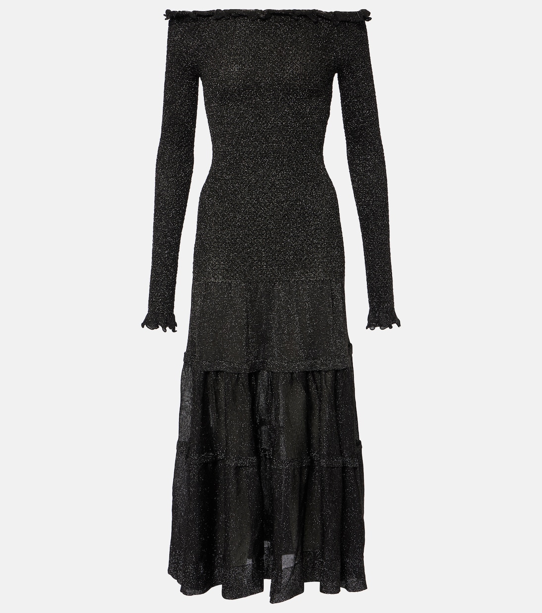 

Платье макси Polly из джерси с открытыми плечами Altuzarra, черный