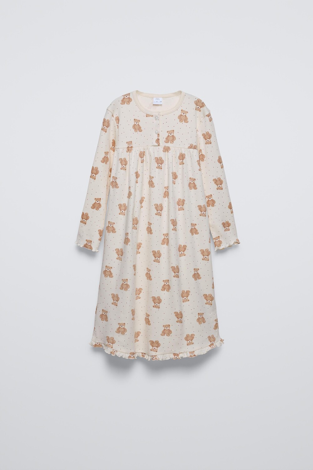 

6-14 лет/ночная рубашка с медвежонком ZARA, экрю