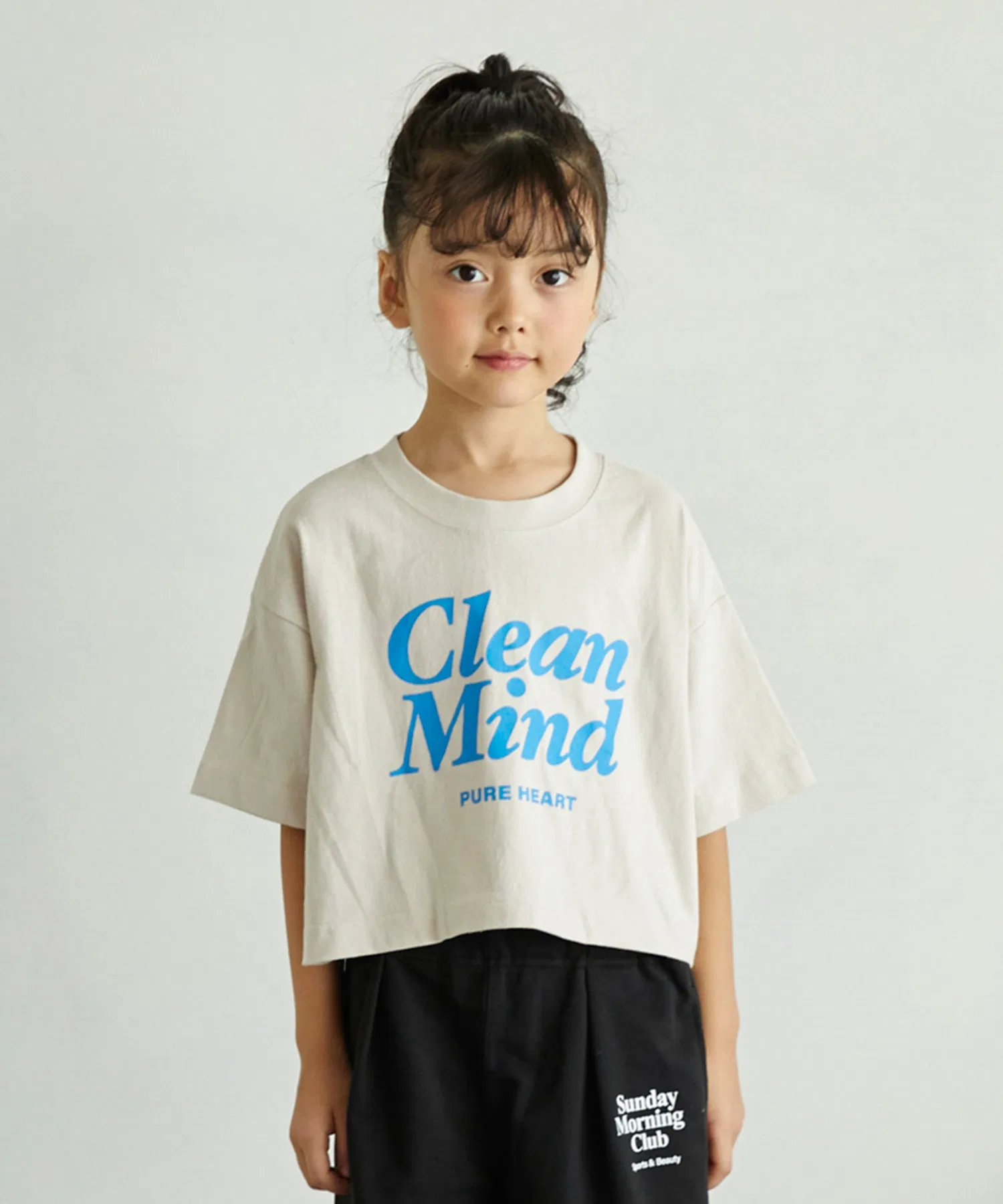 Детская футболка Clean Mind укороченная undeny бежевая