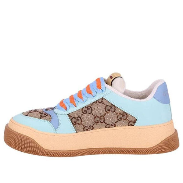 Кроссовки screener gg leather sneakers 'beige blue orange' Gucci, бежевый