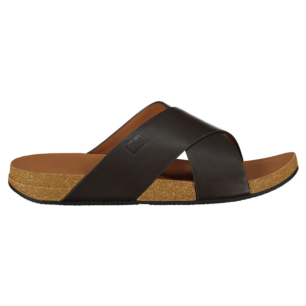 

Шлепанцы Fitflop Iqushion Leather Cross, коричневый