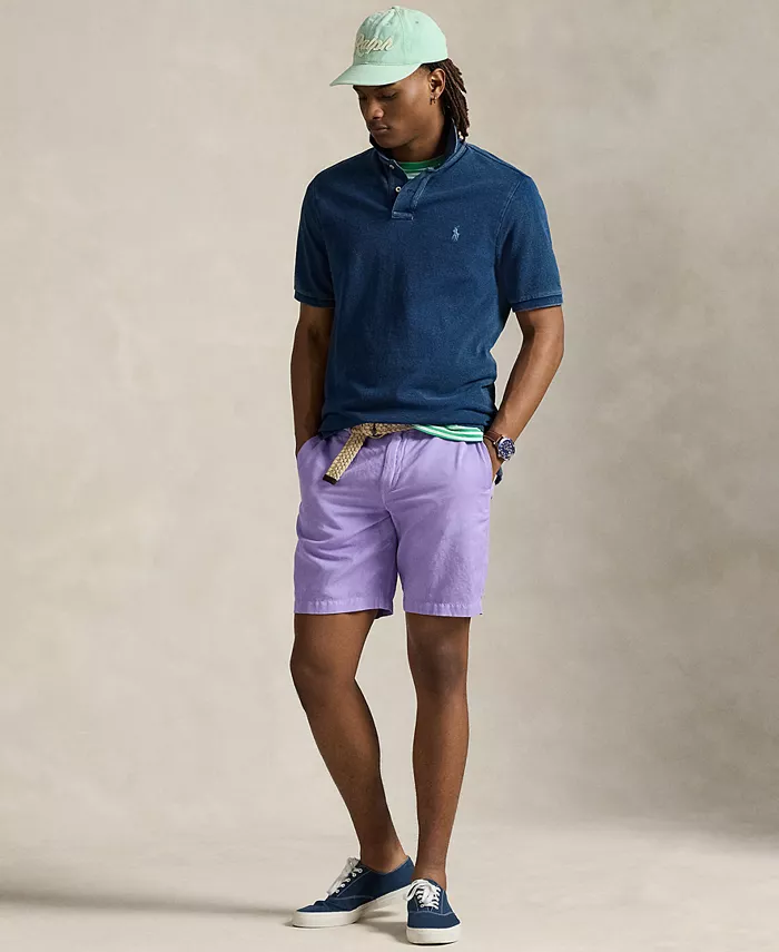 

Мужские прямые льняные хлопковые шорты-чинос 8.5" Polo Ralph Lauren, фиолетовый