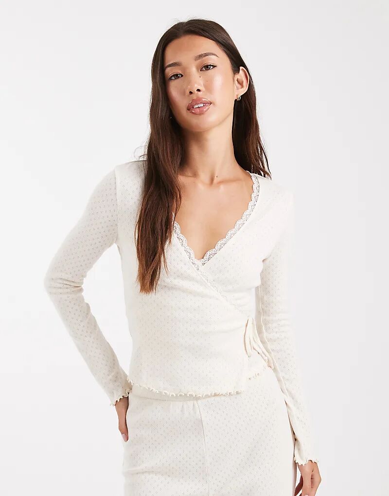 

Кремовый топ-обертка пойнтель Miss Selfridge