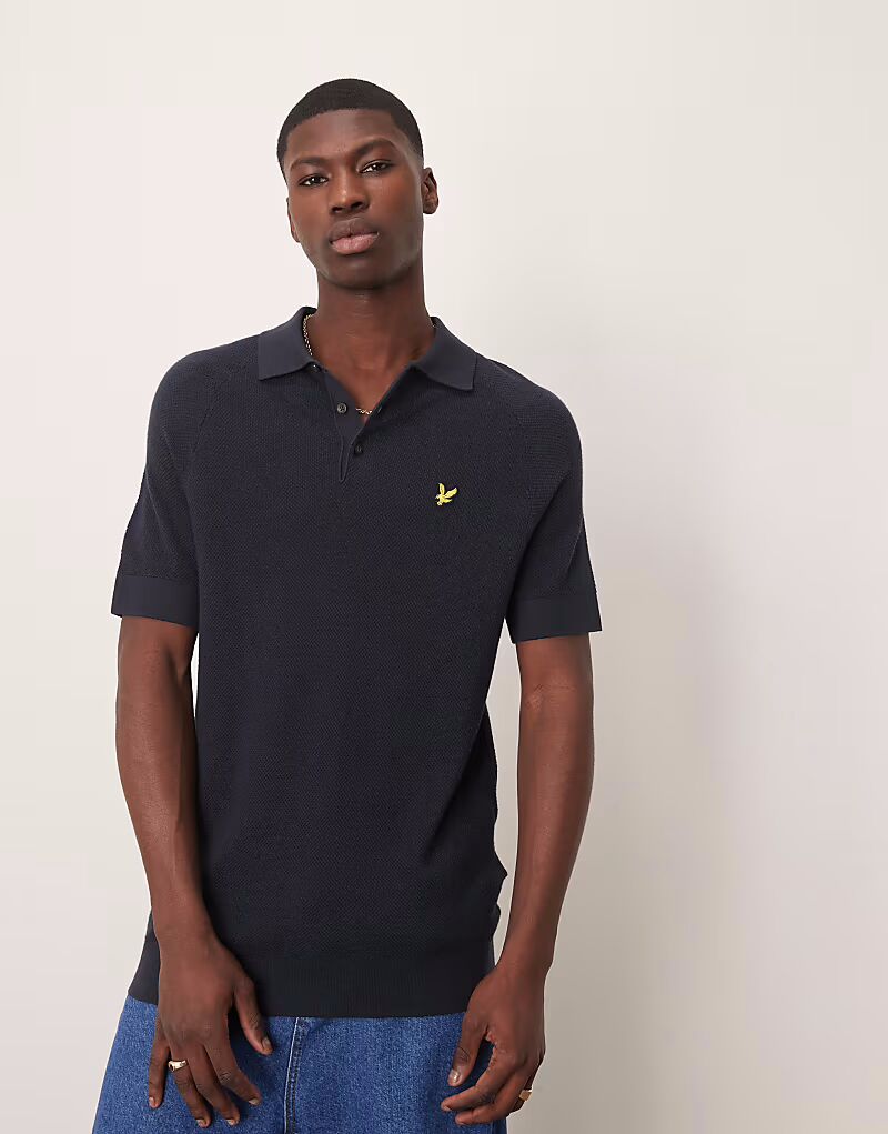 

Поло Lyle & Scott Linen Mix темно-синего цвета