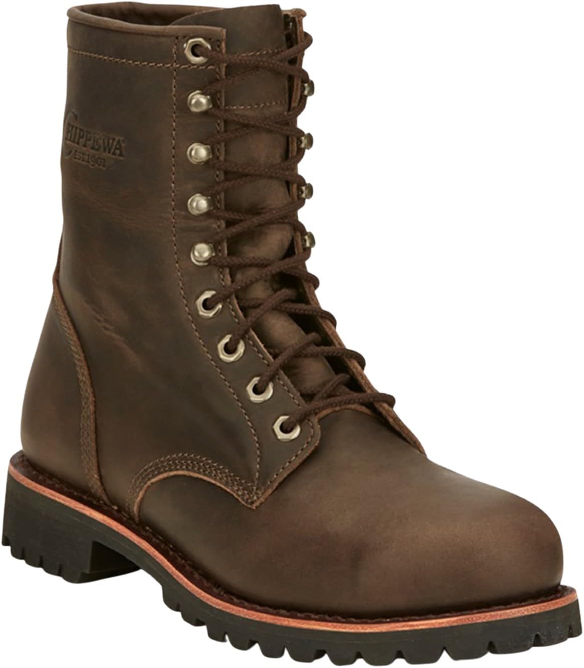 

Ботинки Chippewa Classic 2.0 с стальным носком на шнуровке - Мужская обувь со стальным носком - Подошва Vibram с противоскользящим эффектом - Высота голенища 20 см - Натуральная кожа полного зерна - Противоскользящая рабочая обувь, коричневый
