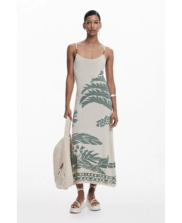 

Женское платье с текстурой Palm Desigual, коричневый/бежевый