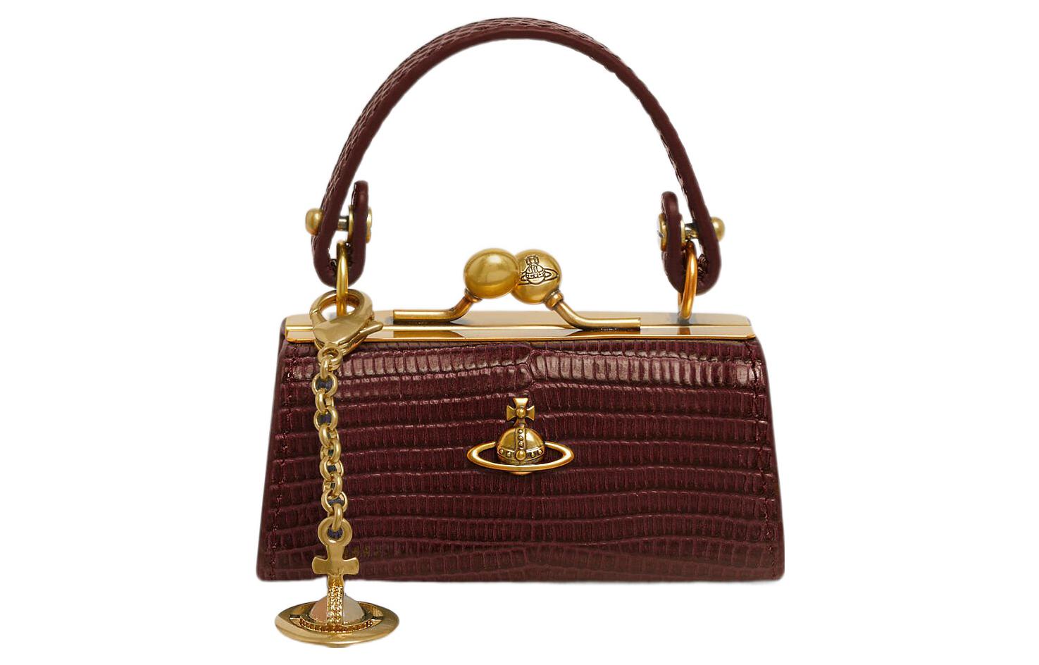 

Vivienne Westwood Женская сумка из коровьей кожи бордового цвета