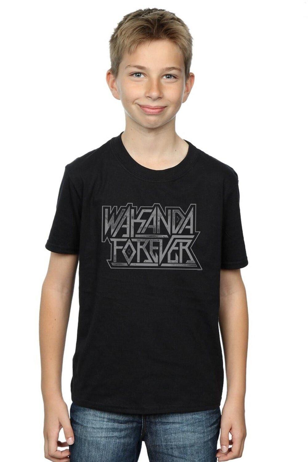 

Футболка с логотипом Wakanda Forever Marvel, черный