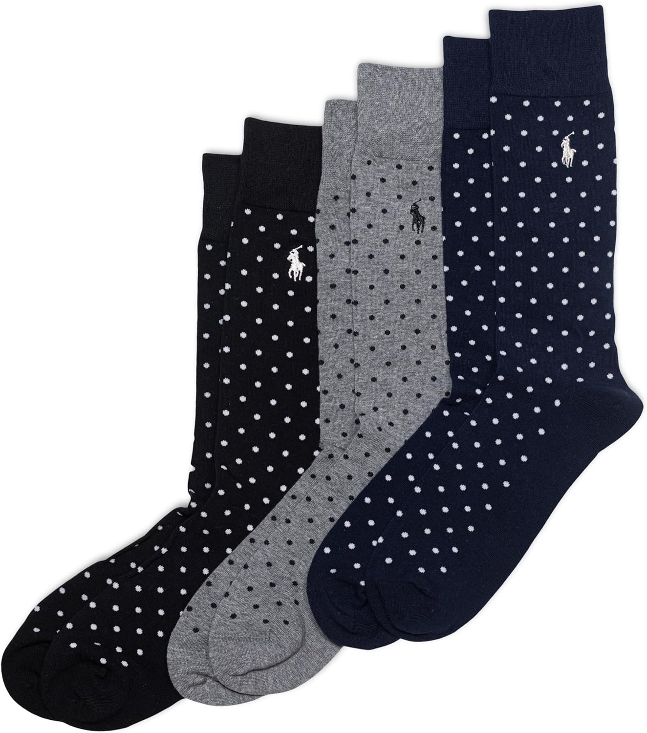 

POLO RALPH LAUREN Мужские носки-следки с узором аргайл (3 пары), Pin Dot Navy