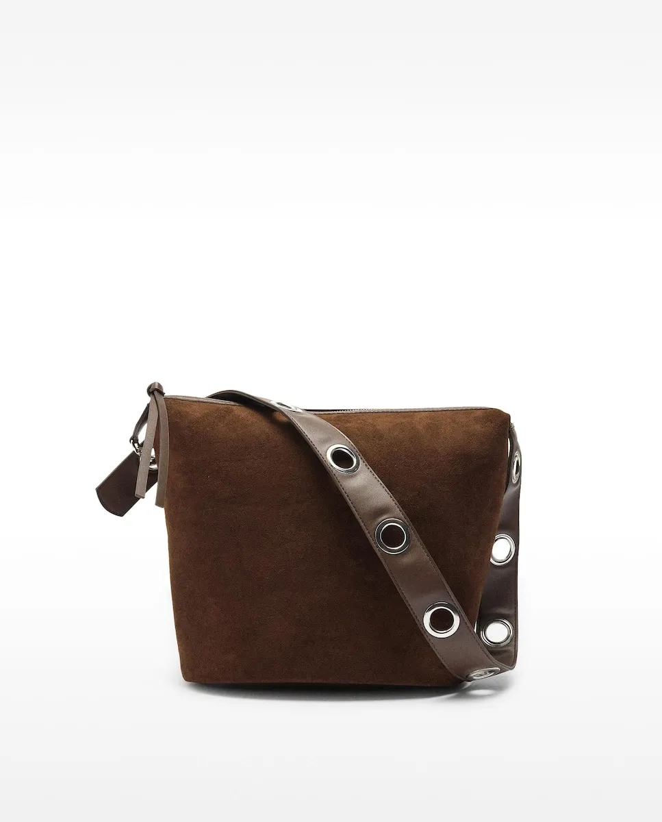 

Сумка через плечо с эффектом кракле, застежкой на молнию, однотонная с эффектом замши Parfois, песочный