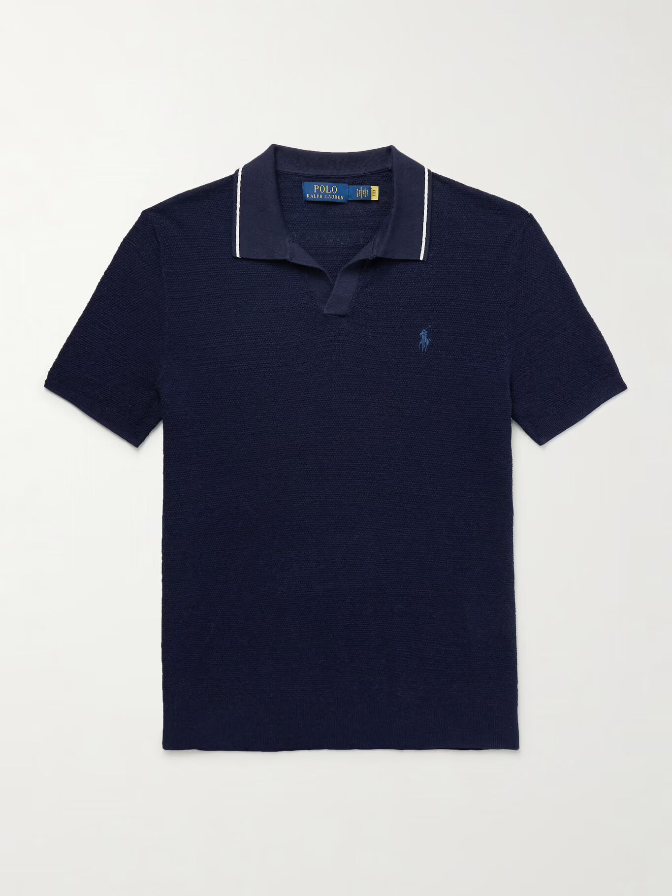 

Рубашка-поло Johnny из смеси хлопка и льна пике POLO RALPH LAUREN, темно-синий