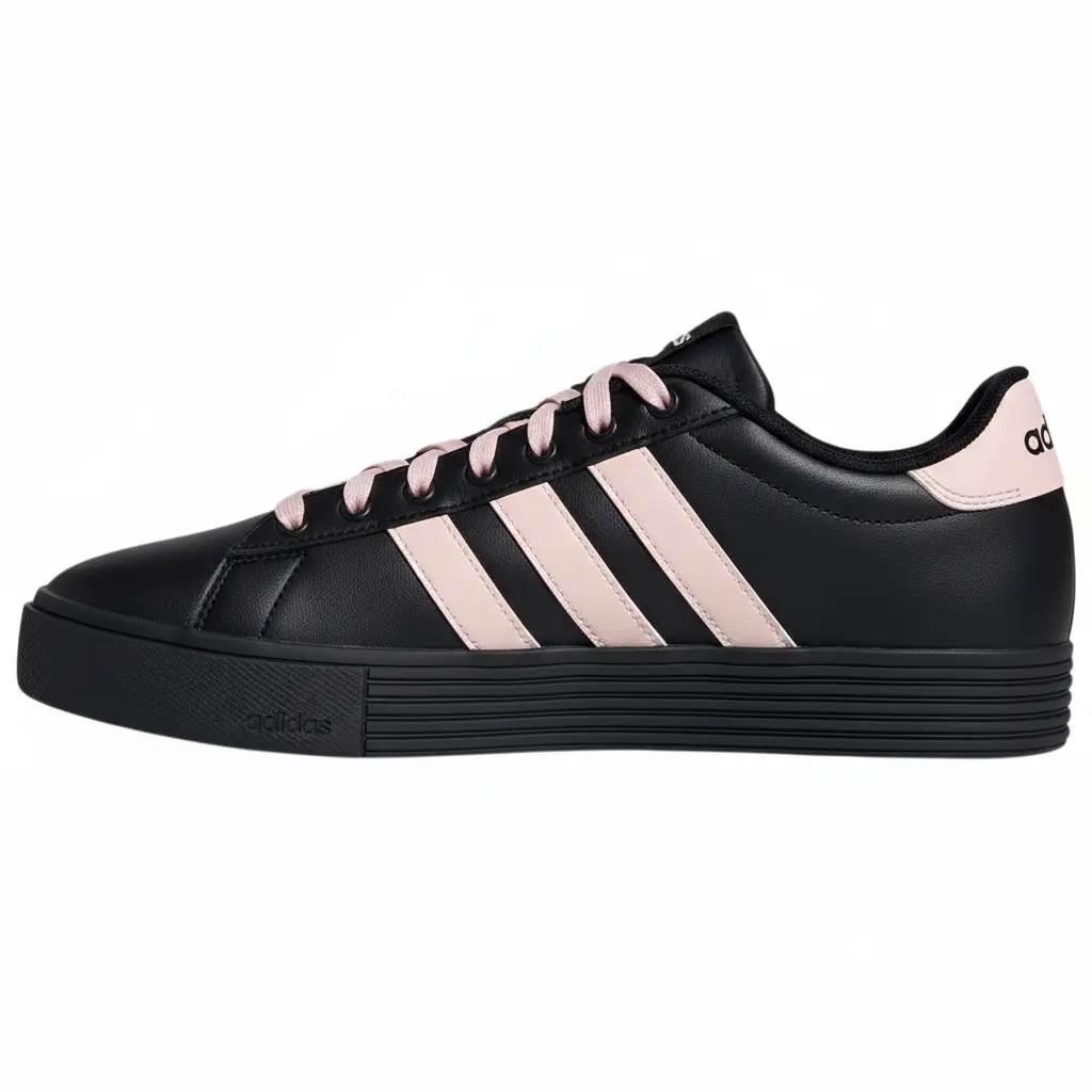 Adidas Daily 40 Synthetic Leather Low top Skateboard Shoes Unisex Black Pink