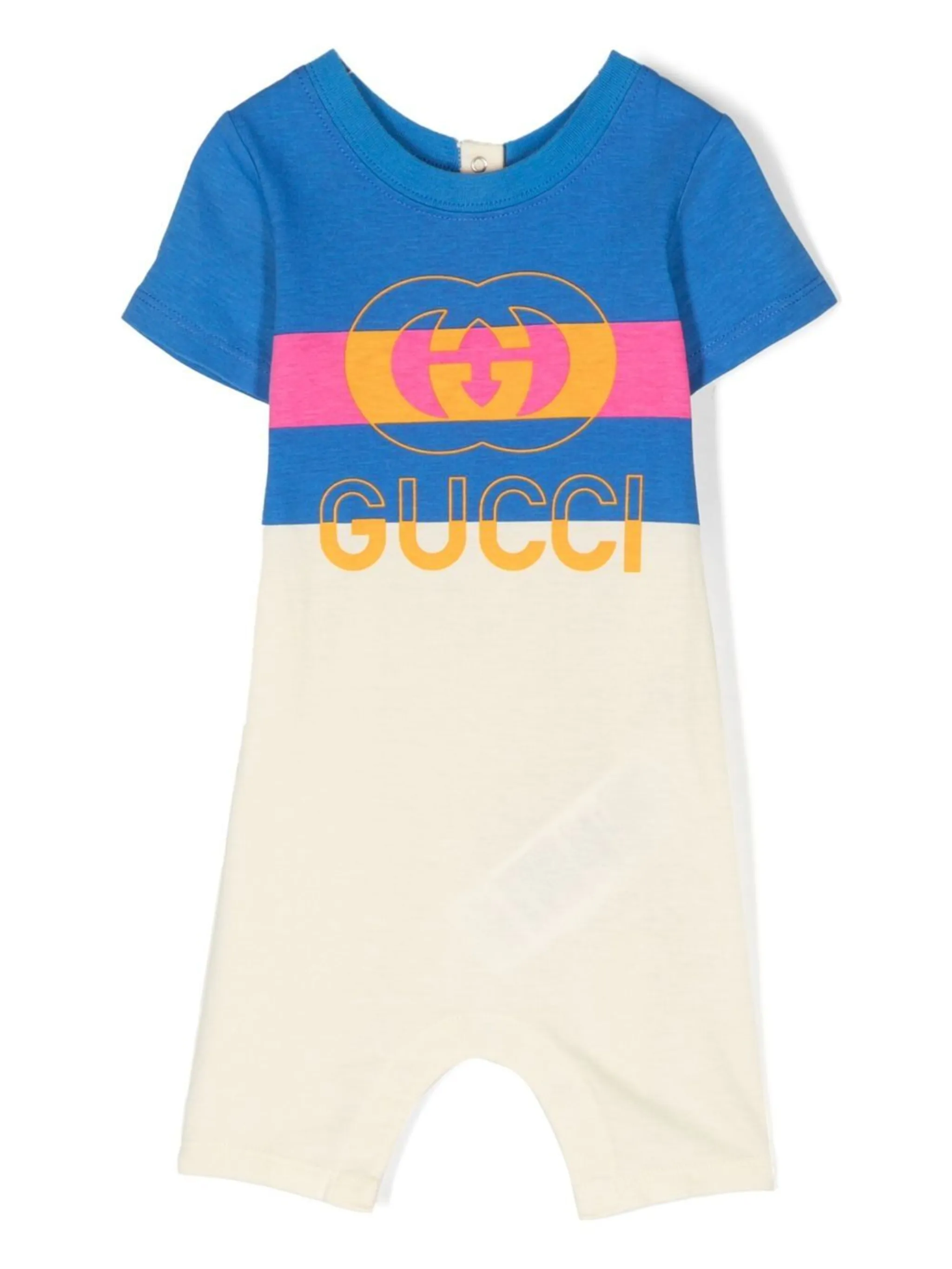 

Комбинезон из джерси с логотипом Gucci Kids, синий