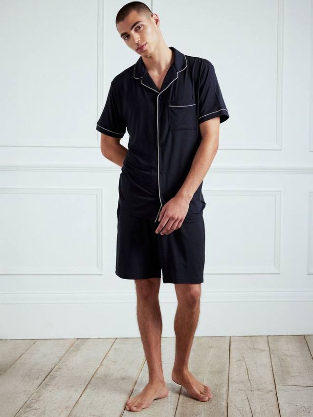 

Комплект пижамы Modal с короткими рукавами и пуговицами Chelsea Peers, Navy