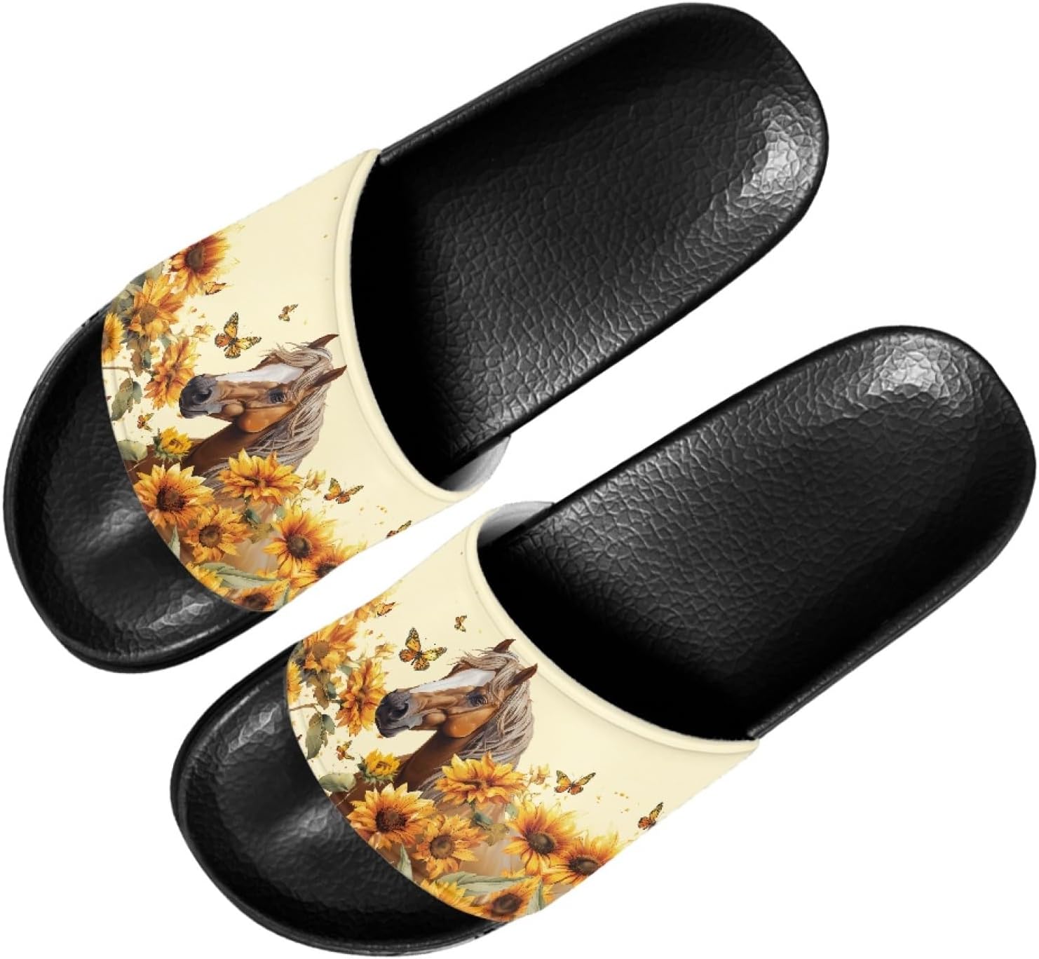 

Мужские и женские слайд-сандалии Forchrinse с ямайским флагом, для дома и улицы, легкие мягкие шлепанцы для душа, Sunflower Horse