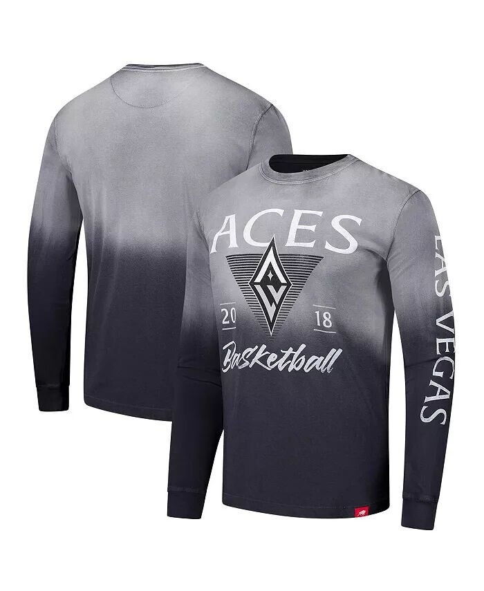 

Мужская и женская серая/угольная футболка Las Vegas Aces Sun Fade Vintage Mohave с длинным рукавом Sportiqe