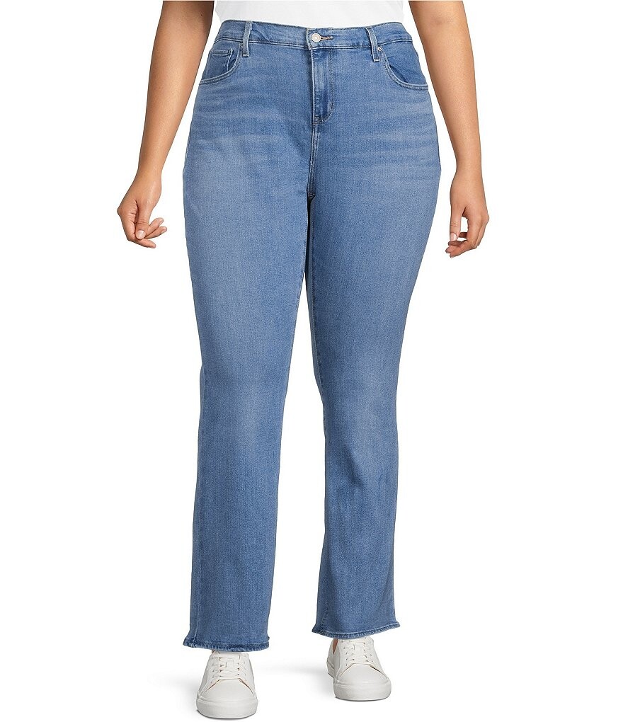 

Джинсы Levi's Plus Size 725 с высокой посадкой и расклешенными штанинами из эластичного денима до щиколотки, синий