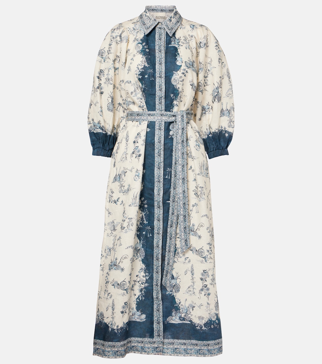 

Платье-рубашка миди Casa с принтом Alémais, кремовый