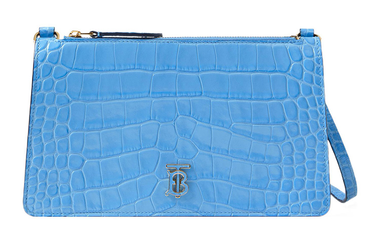 

Burberry Женская сумка через плечо из телячьей кожи холодного василькового синего цвета