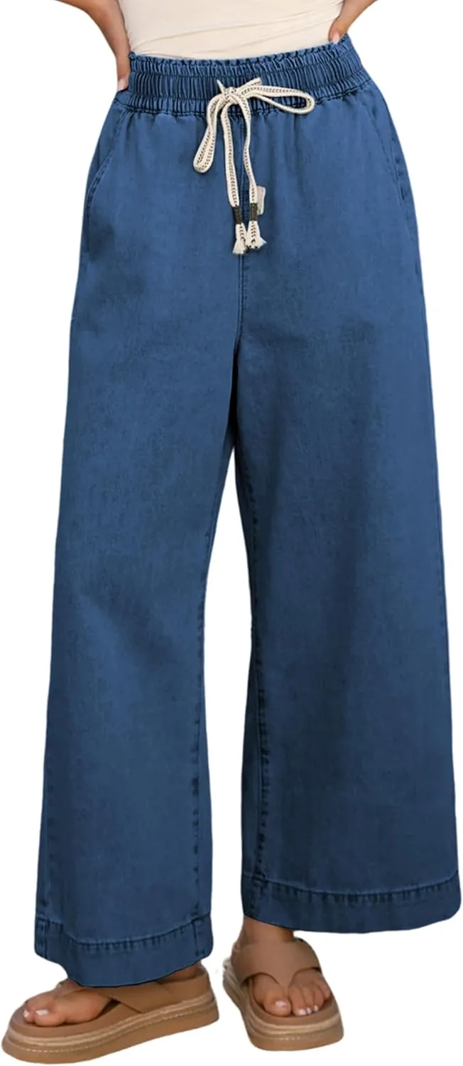 

Джинсы Springrain для женщин с высокой талией, широкие, на резинке