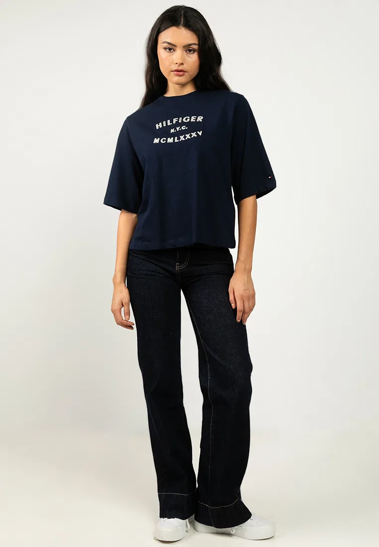 Футболка с коротким рукавом, Tommy Hilfiger, темно-синий — фото 4