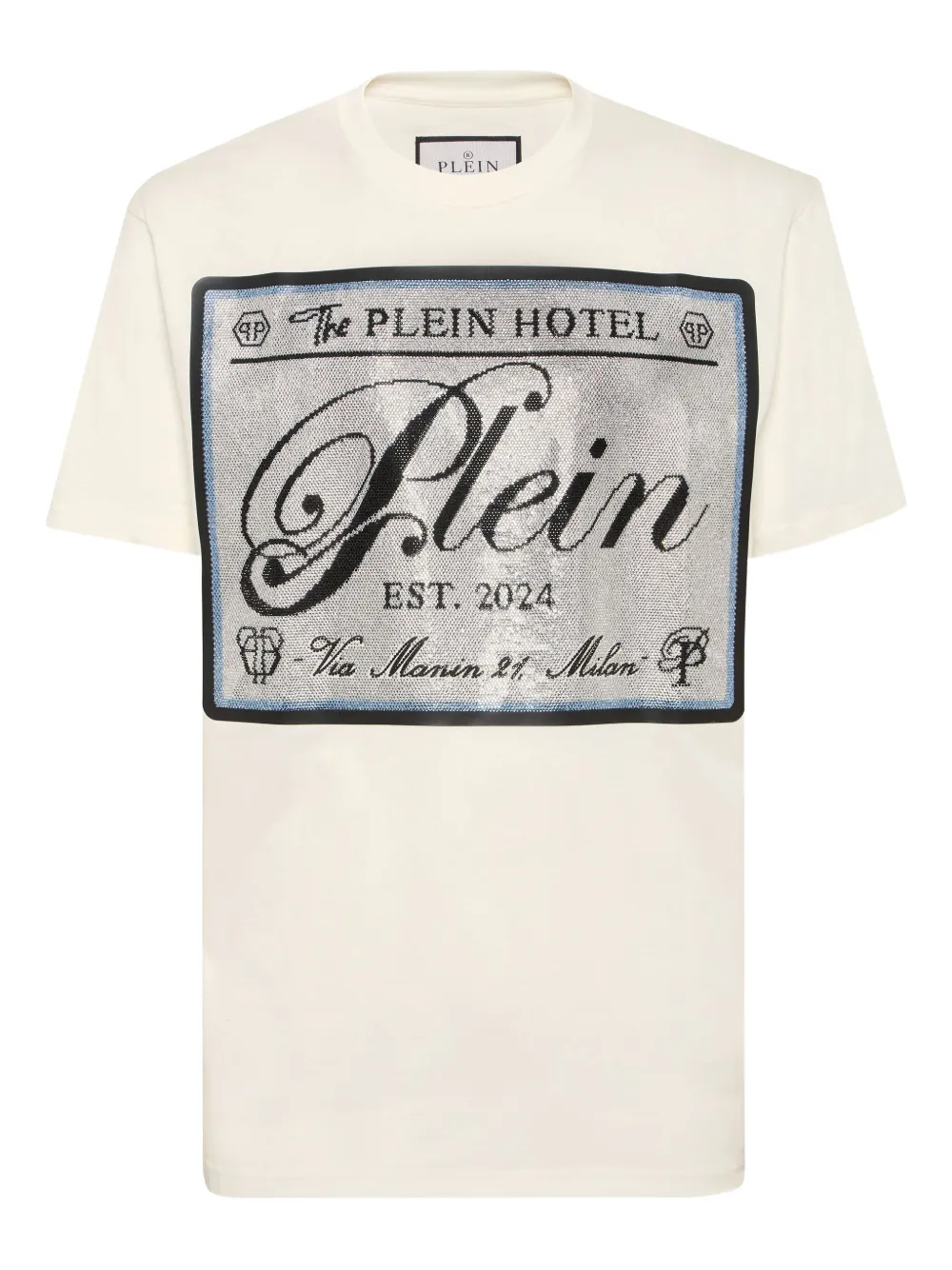 

Футболка с декорированным логотипом Philipp Plein, белый