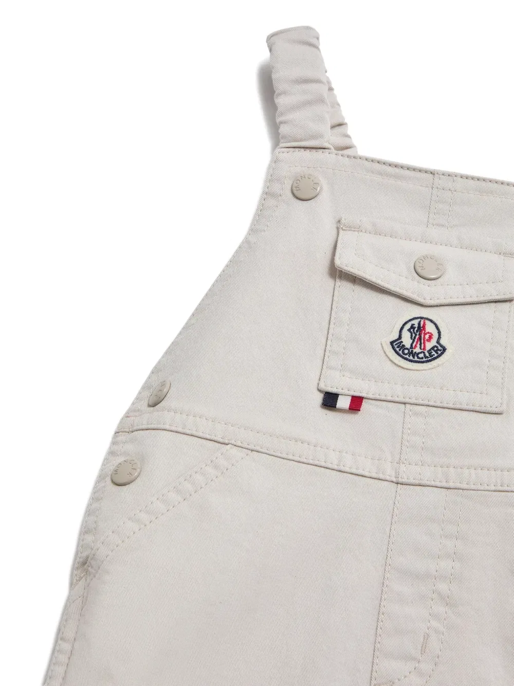Комбинезон с аппликацией логотипа Moncler Enfant, нейтральный — фото 4