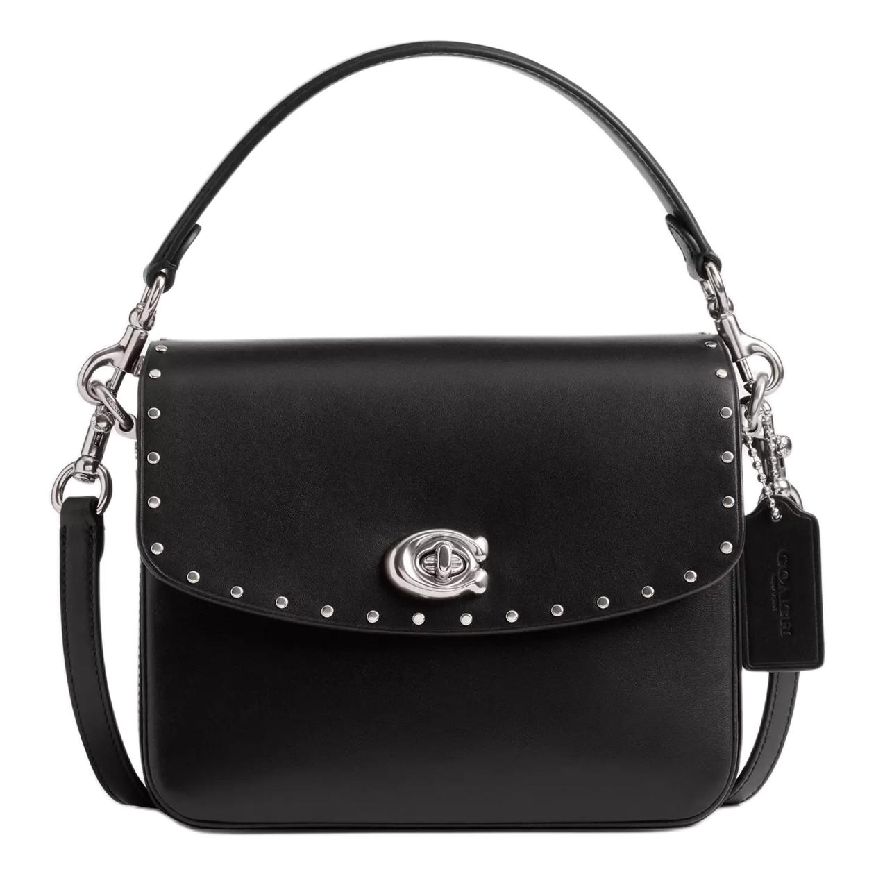 

COACH Кассонь изысканная кожаная сумка через плечо маленькая женская черная
