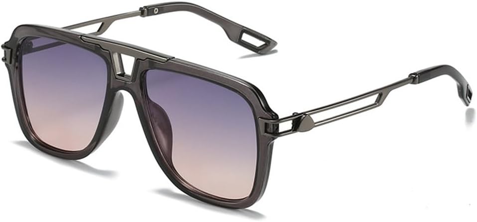 

Ретро солнцезащитные очки с двойной перемычкой для женщин, модные градиентные очки с защитой от УФ-излучения UV400 для мужчин. Модные солнцезащитные очки HVTVTLA, Gray Gray Pink