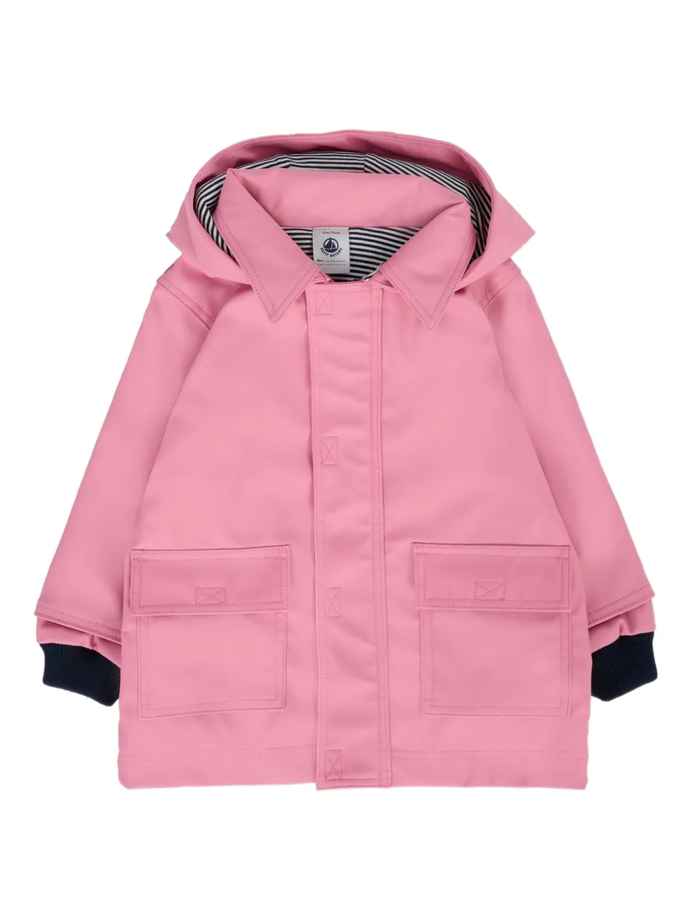 

Плащ с капюшоном и накладными карманами Petit Bateau, розовый