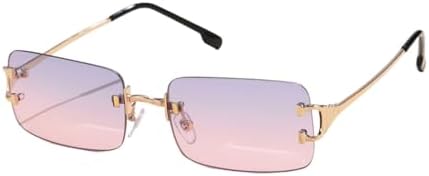 

Популярные солнцезащитные очки с алмазной огранкой для женщин, винтажные прямоугольные солнцезащитные очки без оправы для мужчин, очки с защитой от УФ-излучения UV400 MTZJH, Green