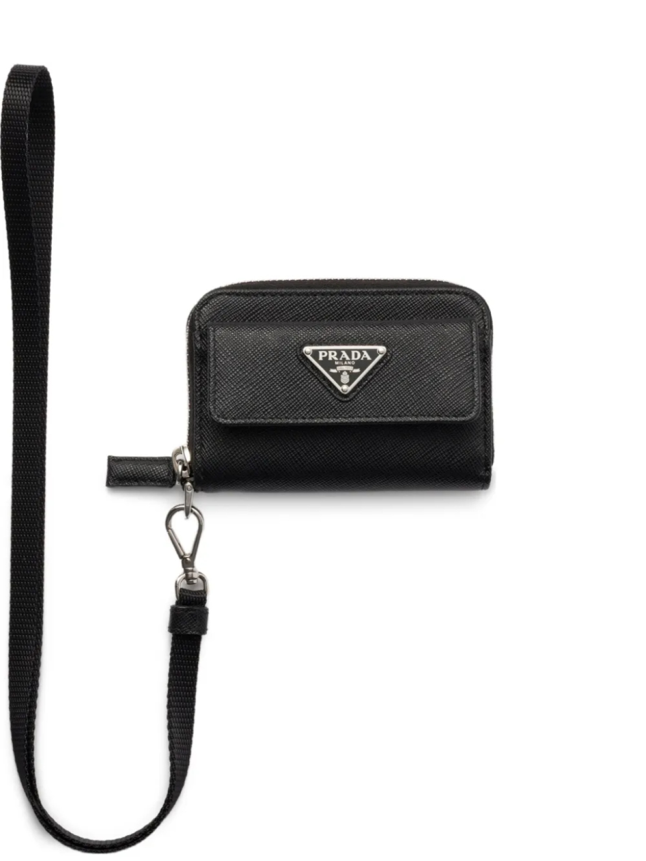 

Визитница из сафьяновой кожи Prada, черный