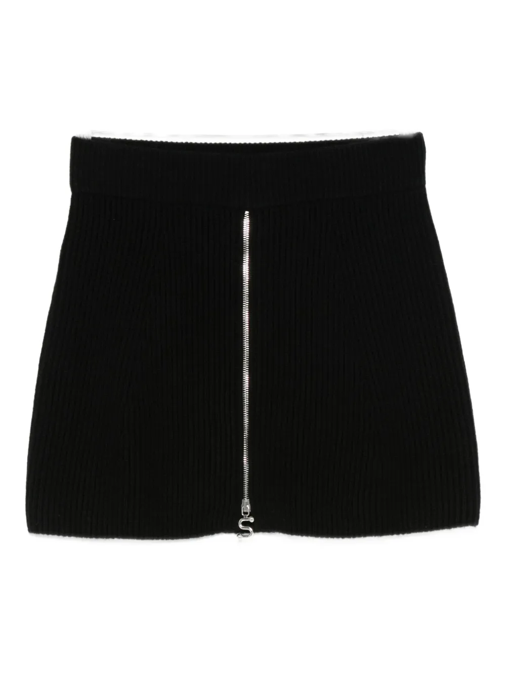 

Юбка мини в рубчик на молнии SPORTMAX, черный