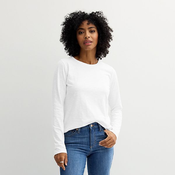 

Повседневная футболка с длинным рукавом Petite Sonoma Goods For Life, Vital White, Белый, Повседневная футболка с длинным рукавом Petite Sonoma Goods For Life, Vital White