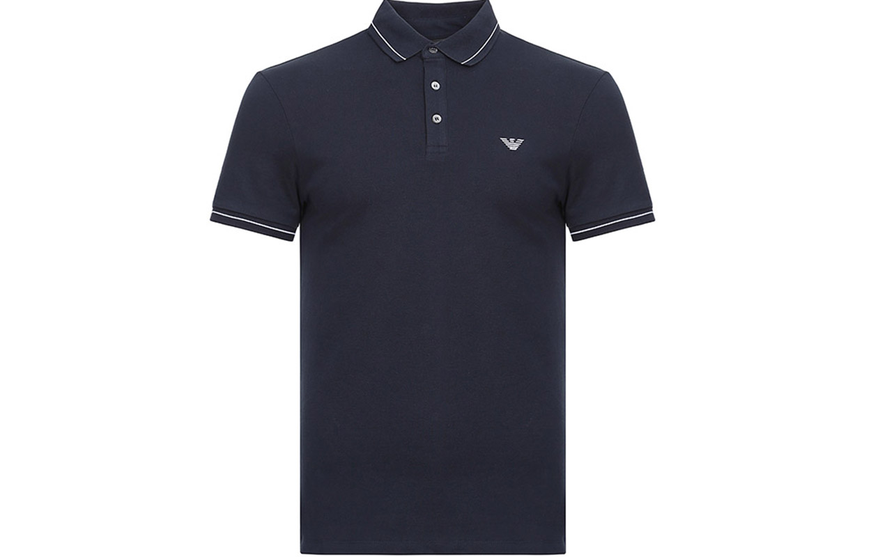 EMPORIO ARMANI Поло мужское marine dark blue — фото 3